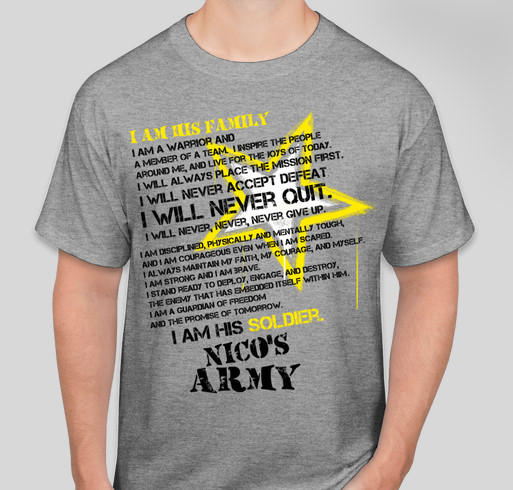 Nico's Army Fundraiser - unisex shirt design - front
