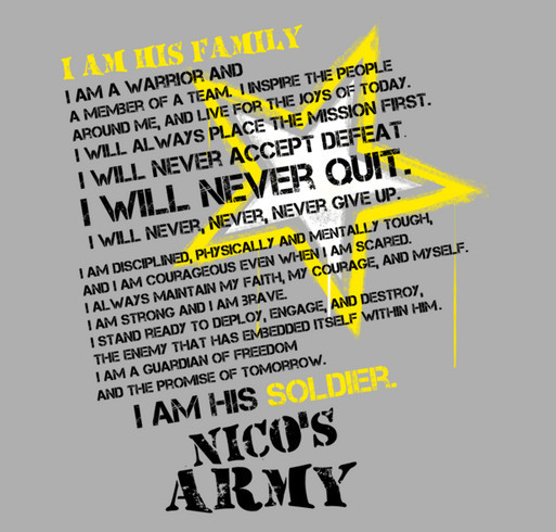 Nico's Army shirt design - zoomed