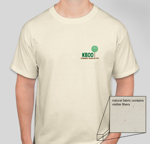 Show your "KBOO Roots" with this limited edition t-shirt! Fundraiser - unisex shirt design - front