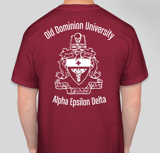 Pre-Health Honor Society, Alpha Epsilon Delta - Virginia ETA Fundraiser - unisex shirt design - back