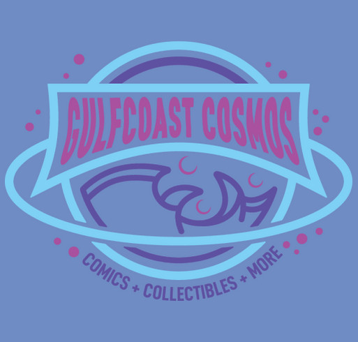 Gulf Coast Cosmos Comicbook Co. Fundraiser shirt design - zoomed
