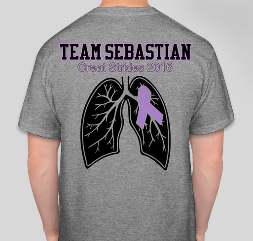 Team Sebastian Great Strides 2016 Fundraiser - unisex shirt design - back