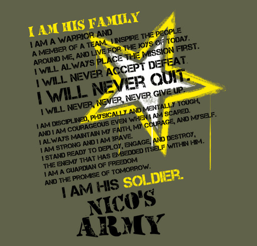 Nico's Army shirt design - zoomed