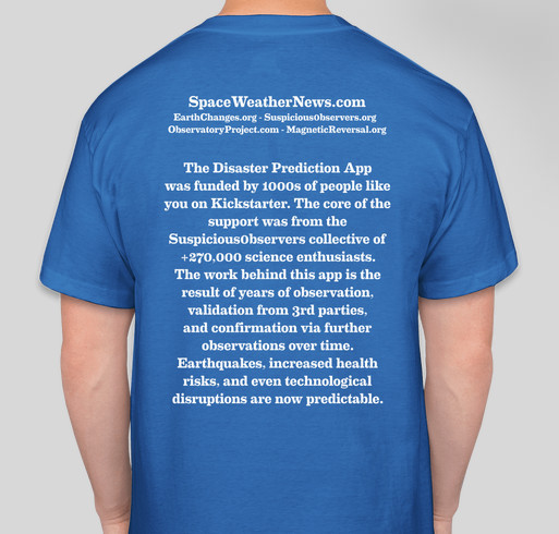 Disaster Prediction App T-Shirts Fundraiser - unisex shirt design - back