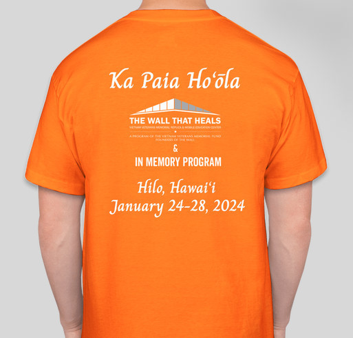 The Wall That Heals - Hawai'i County Fundraiser - unisex shirt design - back