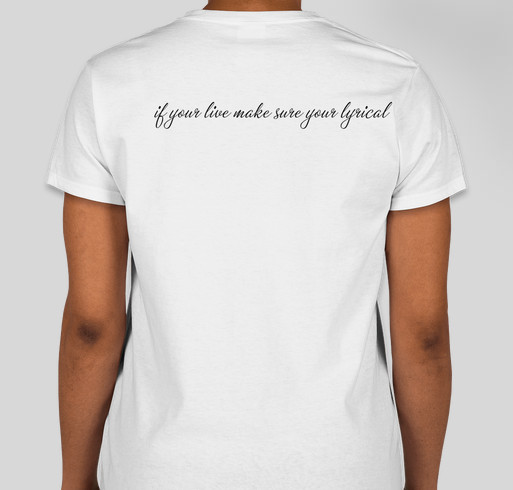 Lyrics make us LIVE Fundraiser - unisex shirt design - back