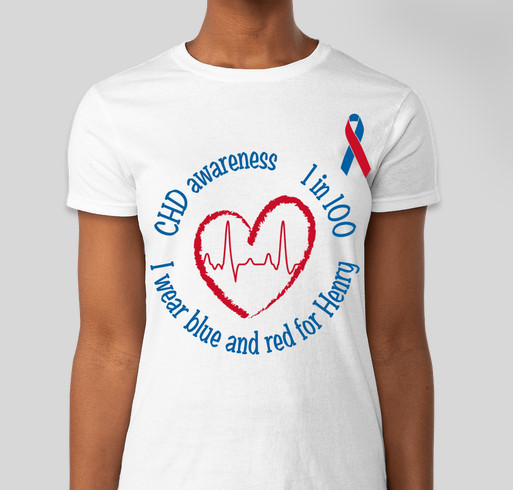 Tshirt fundraiser for Children's Heart Foundation in honor of Henry Fundraiser - unisex shirt design - front