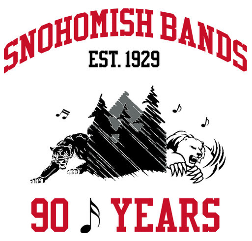 Snohomish High School Band 90th Anniversary shirt design - zoomed
