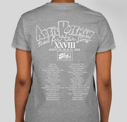 Official Abbie Fest XXVIII T-shirt Fundraiser - unisex shirt design - back
