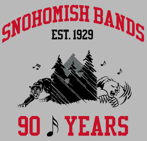 Snohomish High School Band 90th Anniversary shirt design - zoomed