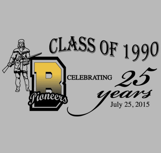 BHS Class of 1990 25-Year Class Reunion shirt design - zoomed