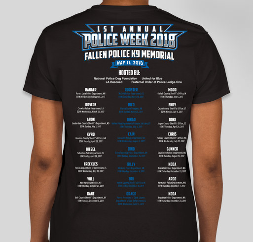 1st Annual Fallen Police K9 Memorial Fundraiser - unisex shirt design - back