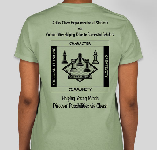 Playing ACES CHESS Club (K-12 Chess Programs) Fundraiser - unisex shirt design - back