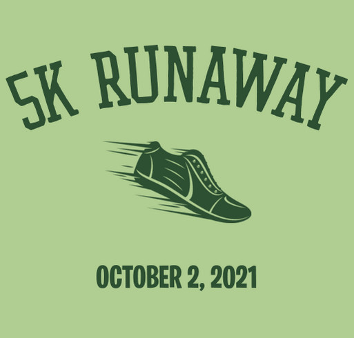 5K Runaway Fundraiser shirt design - zoomed