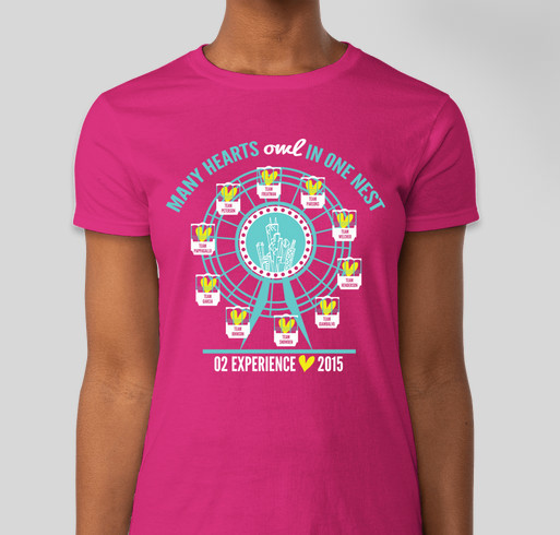 Many Hearts Owl in One Nest Fundraiser - unisex shirt design - front