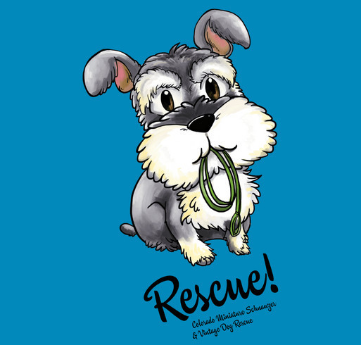 Vintage Dog Rescue - "Rescue! Schnauzer" Apparel shirt design - zoomed