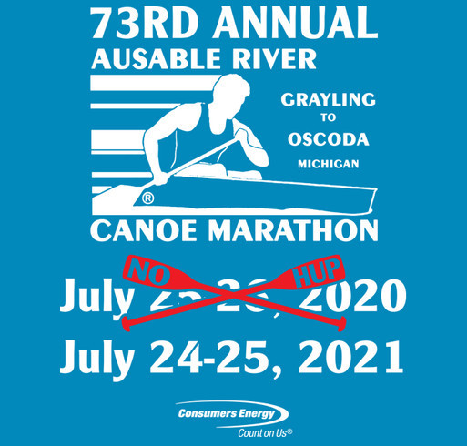 2020 AuSable River Canoe Marathon shirt design - zoomed