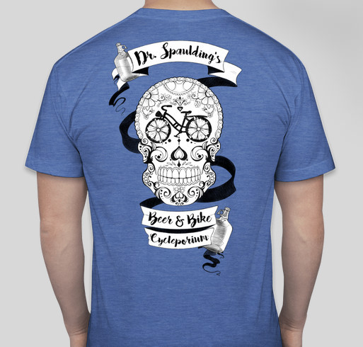 Dr. Spaulding's Cycleporium Sugar Skull Custom t-shirt - 3 color options Fundraiser - unisex shirt design - back