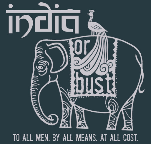 India or Bust shirt design - zoomed
