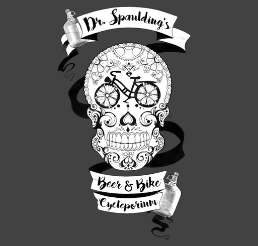 Dr. Spaulding's Cycleporium Sugar Skull Custom t-shirt - 3 color options shirt design - zoomed