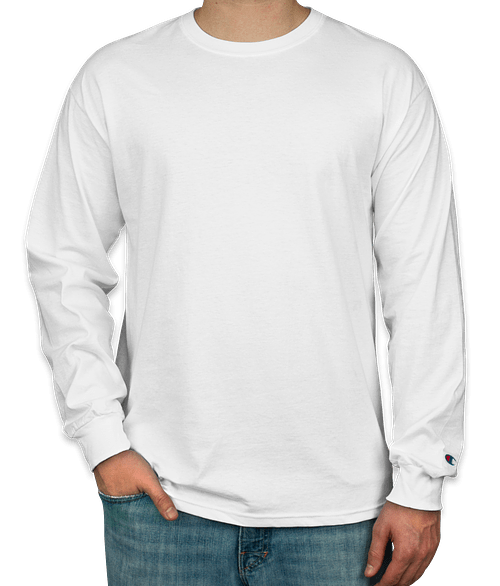 champion white long sleeve t shirt