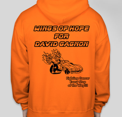 Wings of Hope for David Gagnon - Cancer Fighting Fund Fundraiser - unisex shirt design - back