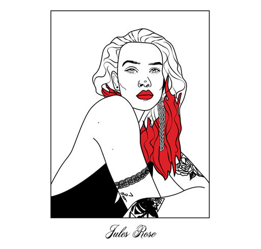 Jules Rose Merch shirt design - zoomed