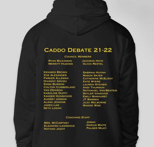Caddo Debate T-shirts 21-22 Fundraiser - unisex shirt design - back