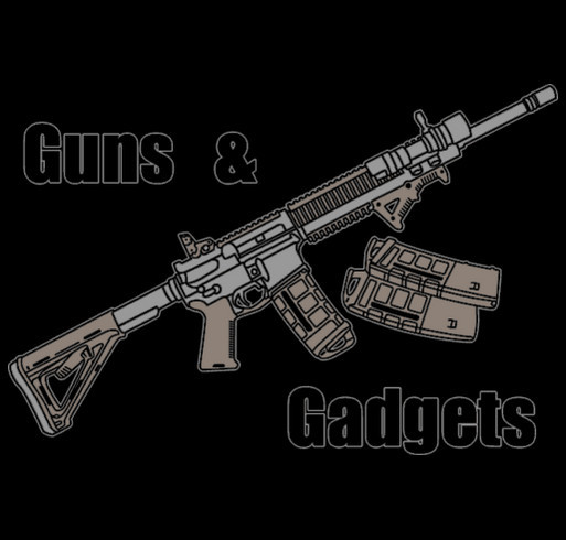 Guns & Gadgets Patriotic shirt design - zoomed