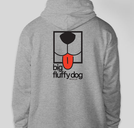 Big Fluffy Dog Rescue HOODIES! Fundraiser - unisex shirt design - back