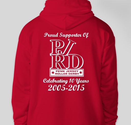Penn Jersey Roller Derby 10th Anniversary Celebration! Fundraiser - unisex shirt design - back