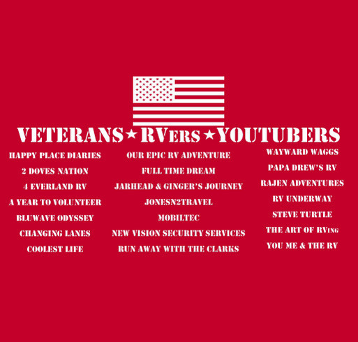 RVers Supporting Veterans shirt design - zoomed