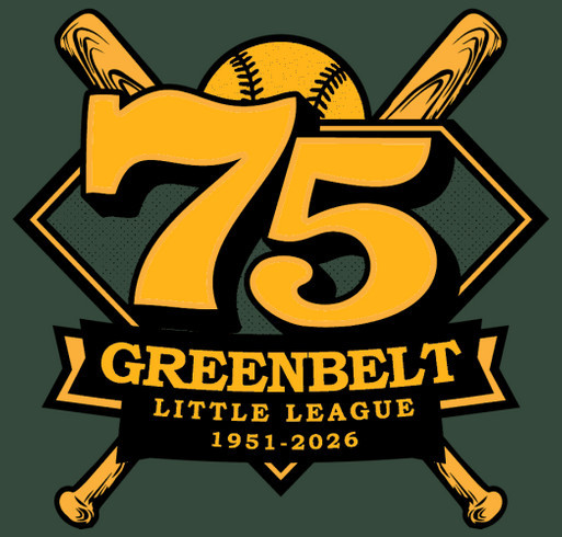 Greenbelt Little League 75th Anniversary Shirt Sale shirt design - zoomed