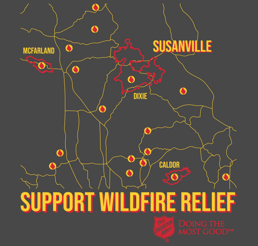 Support the Del Oro Salvation Army Wildfire Relief Efforts shirt design - zoomed