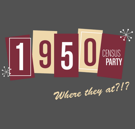 1950 Census Virtual Party shirt design - zoomed