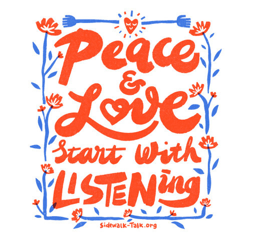 Peace and Love Start With Listening shirt design - zoomed