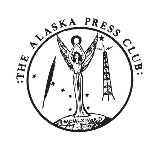 Alaska Press Club 2022 - White and Light Grey Apparel shirt design - zoomed
