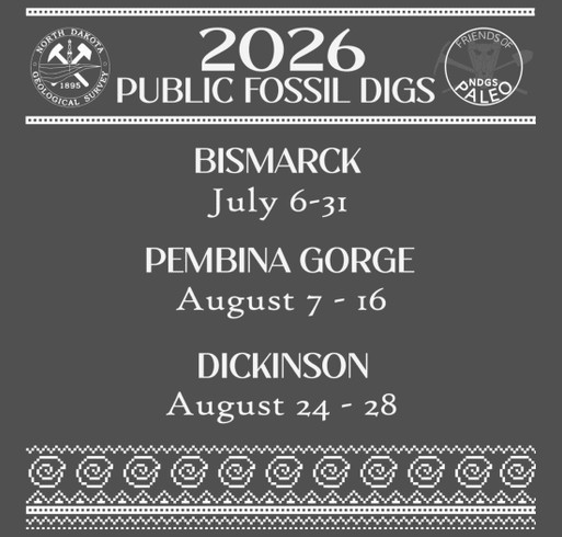 2026 NDGS Paleontology Public Fossil Digs Shirts shirt design - zoomed