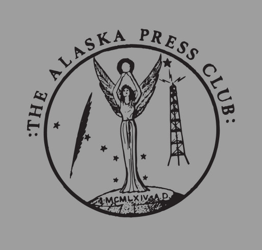 Alaska Press Club 2022 - White and Light Grey Apparel shirt design - zoomed