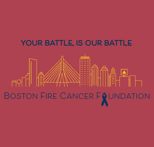 Shawn runs the 2025 Boston Marathon for Boston Fire Cancer Foundation! shirt design - zoomed