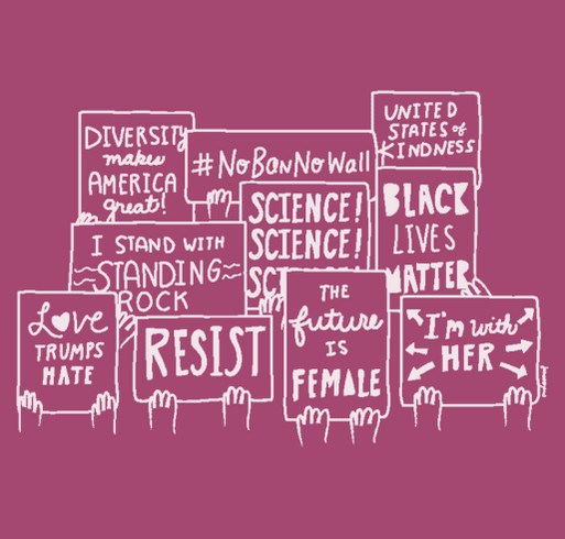 women's march tee to support ACLU shirt design - zoomed