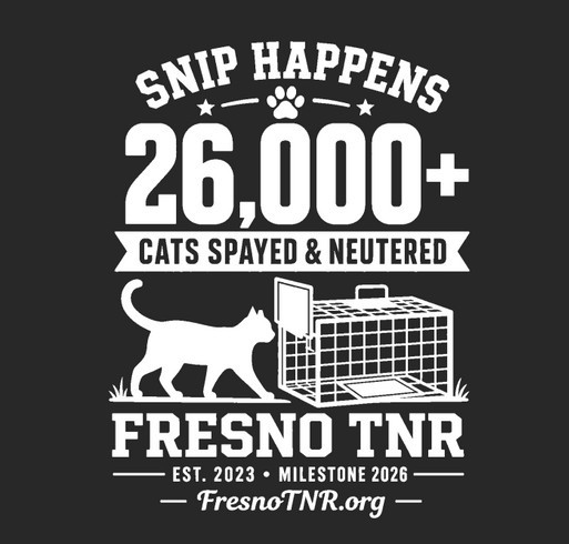 Celebrating 26,000 Spays and Neuters - White Image shirt design - zoomed