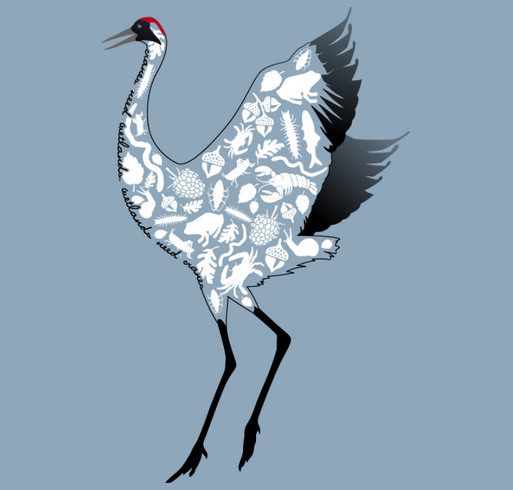 Cranes NEED Wetlands shirt design - zoomed