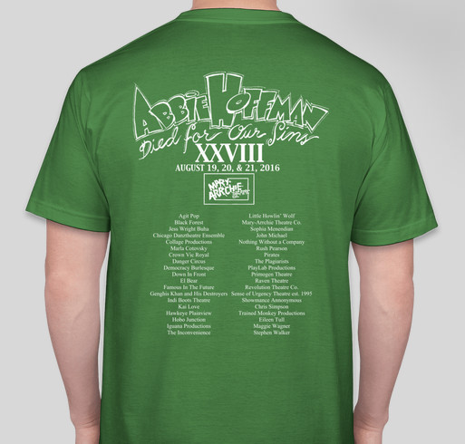 Official Abbie Fest XXVIII T-shirt Fundraiser - unisex shirt design - back