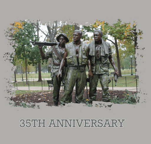35th Anniversary of the Three Servicemen Statue shirt design - zoomed