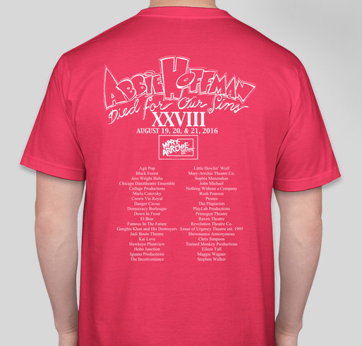 Official Abbie Fest XXVIII T-shirt Fundraiser - unisex shirt design - back