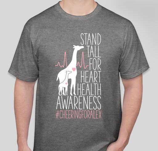 Standing Tall for SADS Foundation through Alex's Journey- February is American Heart Month! Fundraiser - unisex shirt design - front