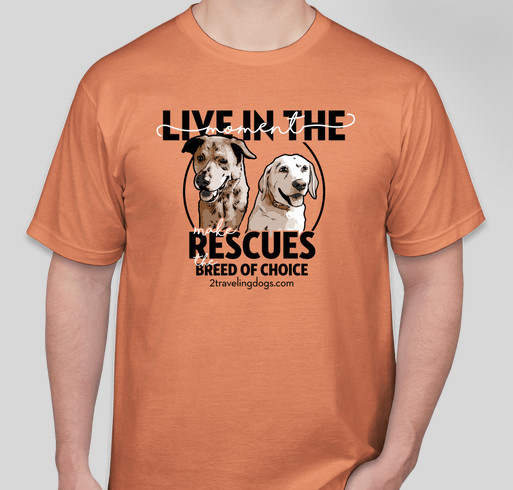 The 2 Traveling Dogs "Live In The Moment" Tour Fundraiser - unisex shirt design - front