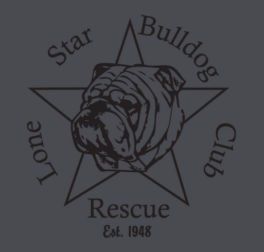 Lone Star Bulldog Club Rescue Valentine's Day fundraiser shirt design - zoomed