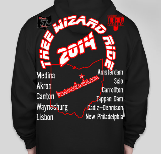 Thee Wizard Ride 2014 Fundraiser - unisex shirt design - back
